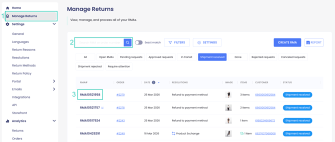 Validate Returned Items