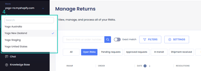 multi store drop down