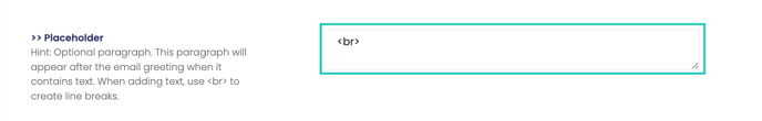 placeholder Line breaks