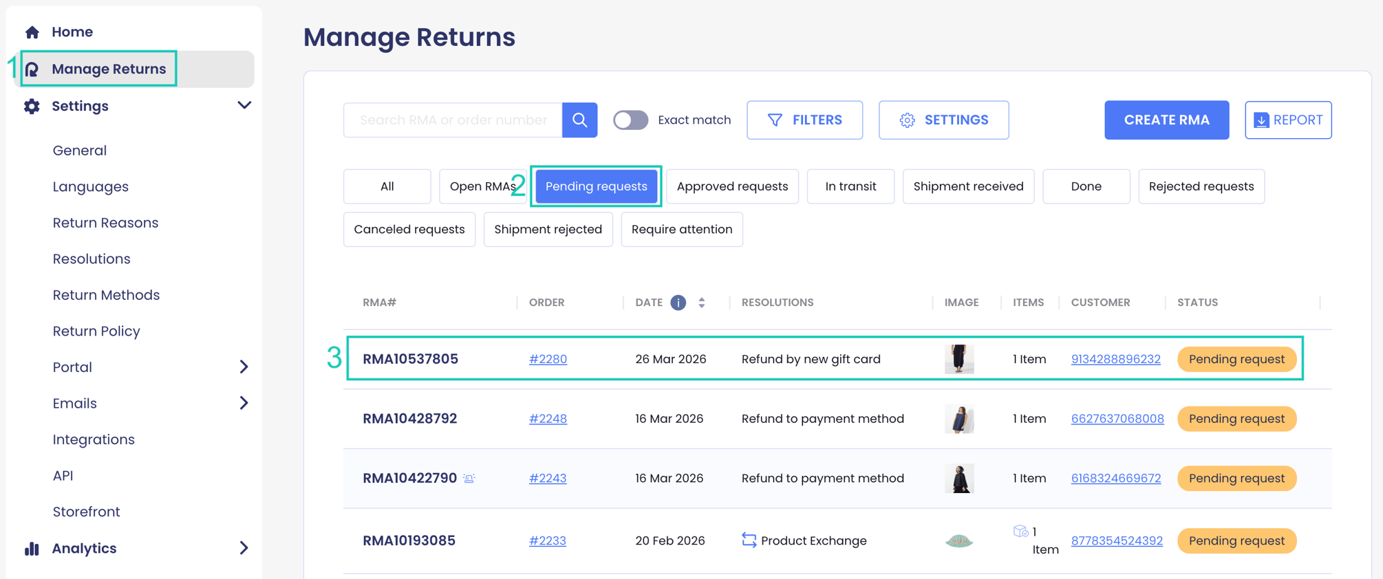 Process Return Mem Process Return Requests (RMA Workflow)